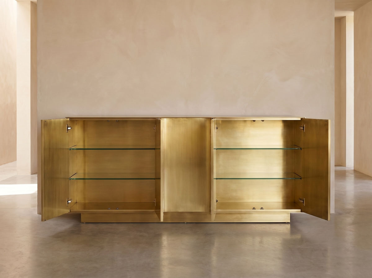 Arcana Mother of Pearl & Brushed Brass Credenza / Media Console