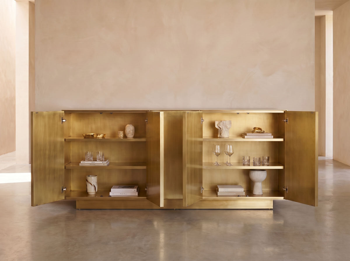 Arcana Mother of Pearl & Brushed Brass Credenza / Media Console
