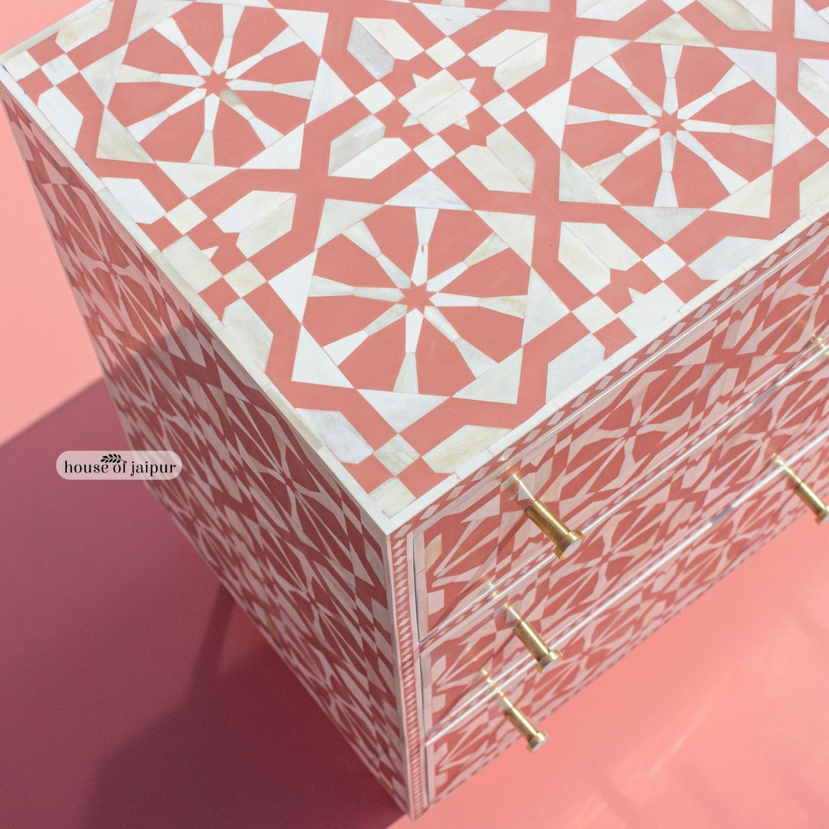 Moroccan Inlay Mint Green Nine Drawer Dresser