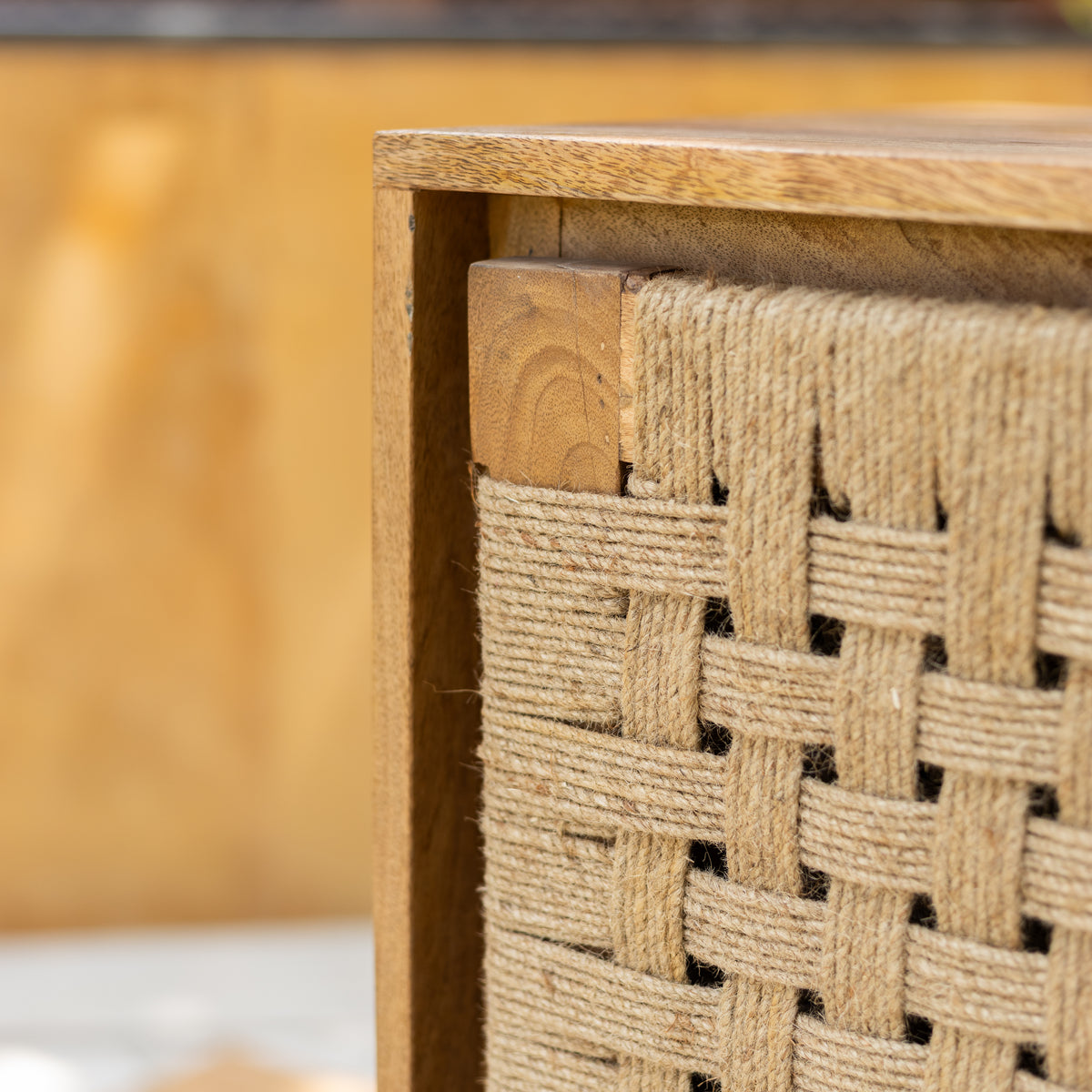 Tantu Handwoven Jute & Solid Wood Four Door Sideboard