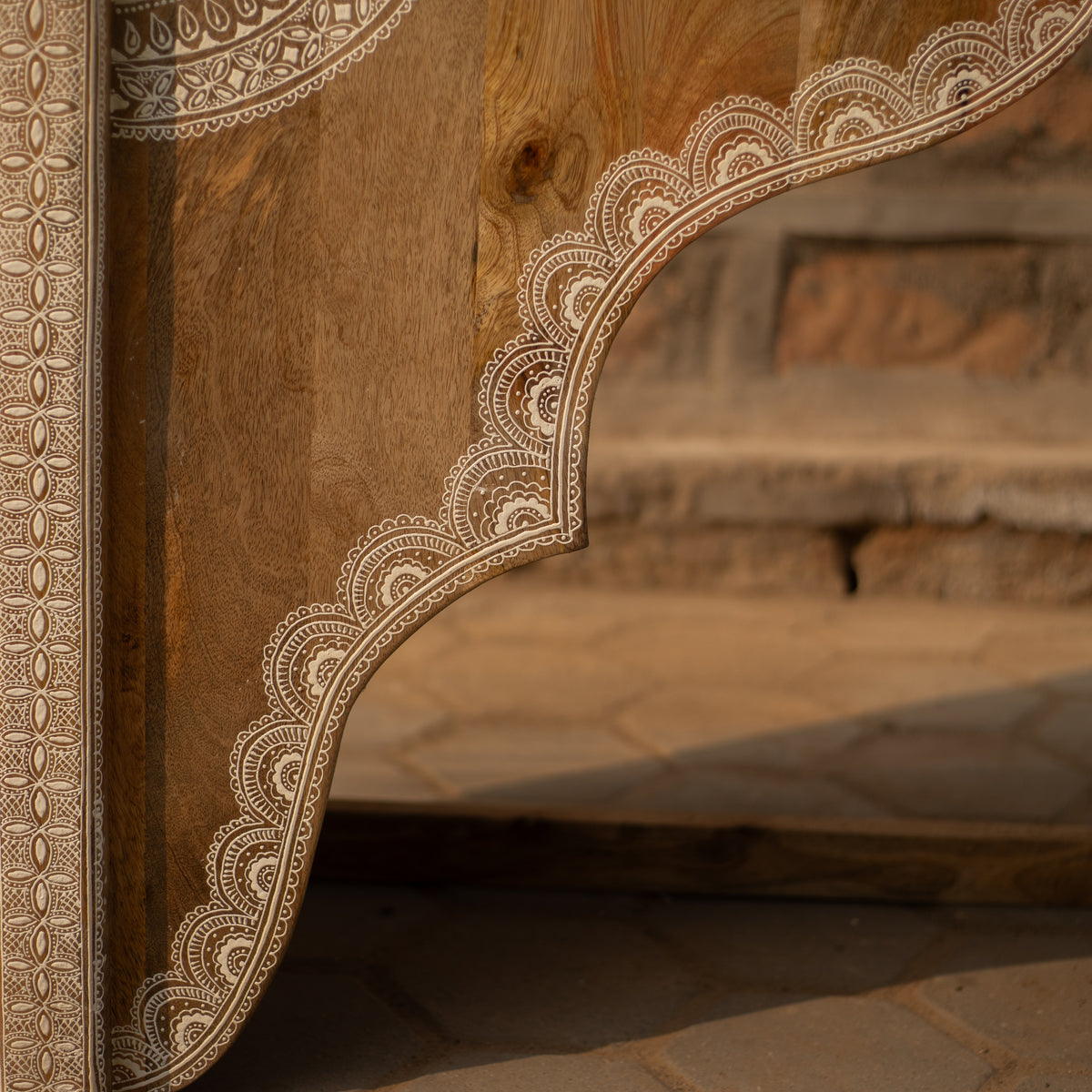 Hina Hand Painted Wooden Arch Console Table