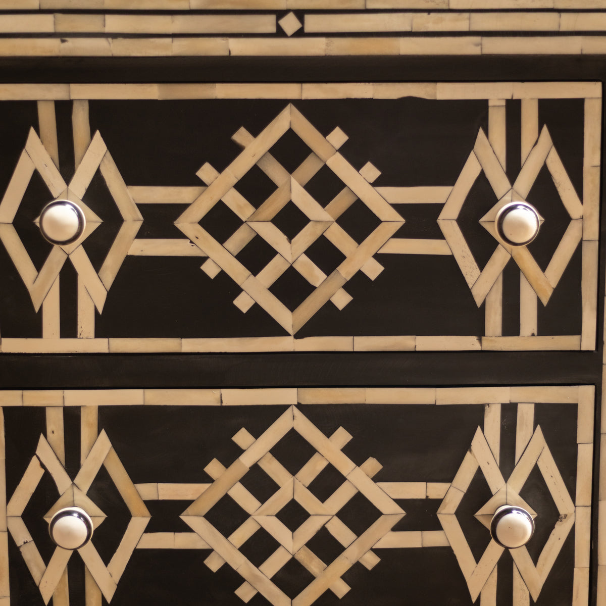 Azmara Inlay Four-Drawer Tallboy – Black