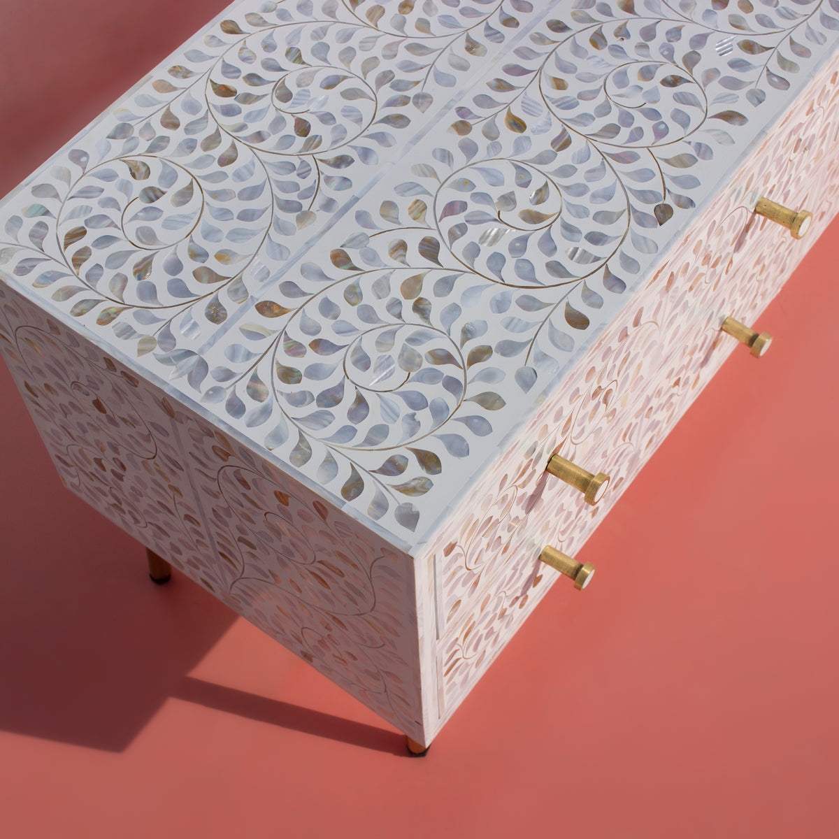 Arabesque Mother of Pearl Six-Drawer Media Console