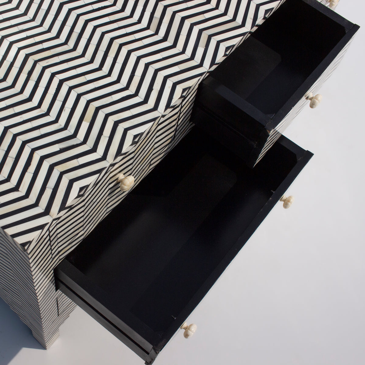 Veyra Chevron Inlay Nine Drawer Dresser