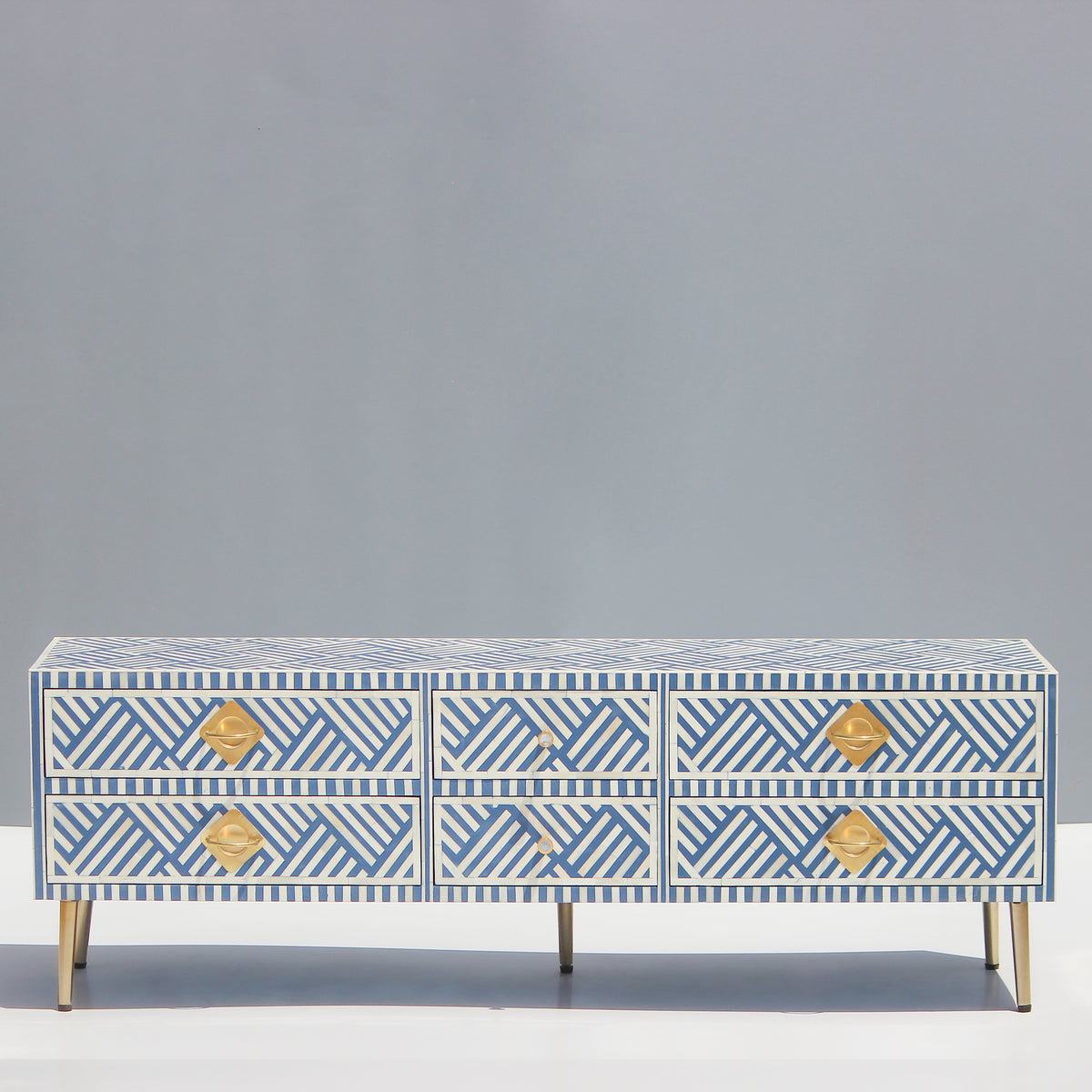 Entwine Bone Inlay Six Drawer Media Console