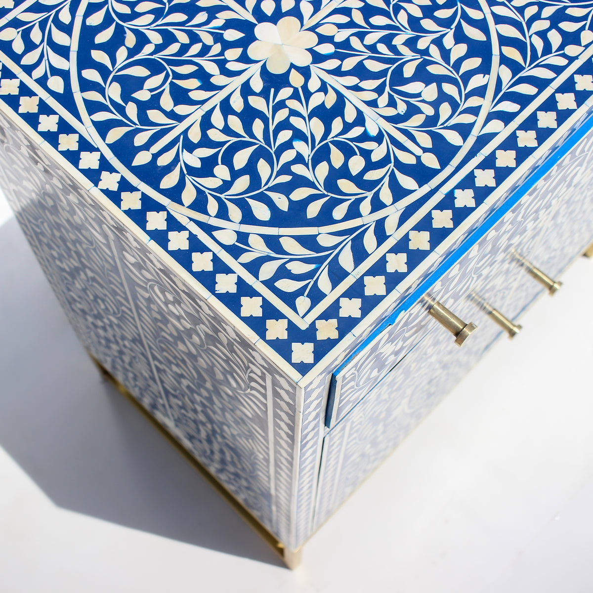 Arabesque Inlay Four-Door Buffet - Blue