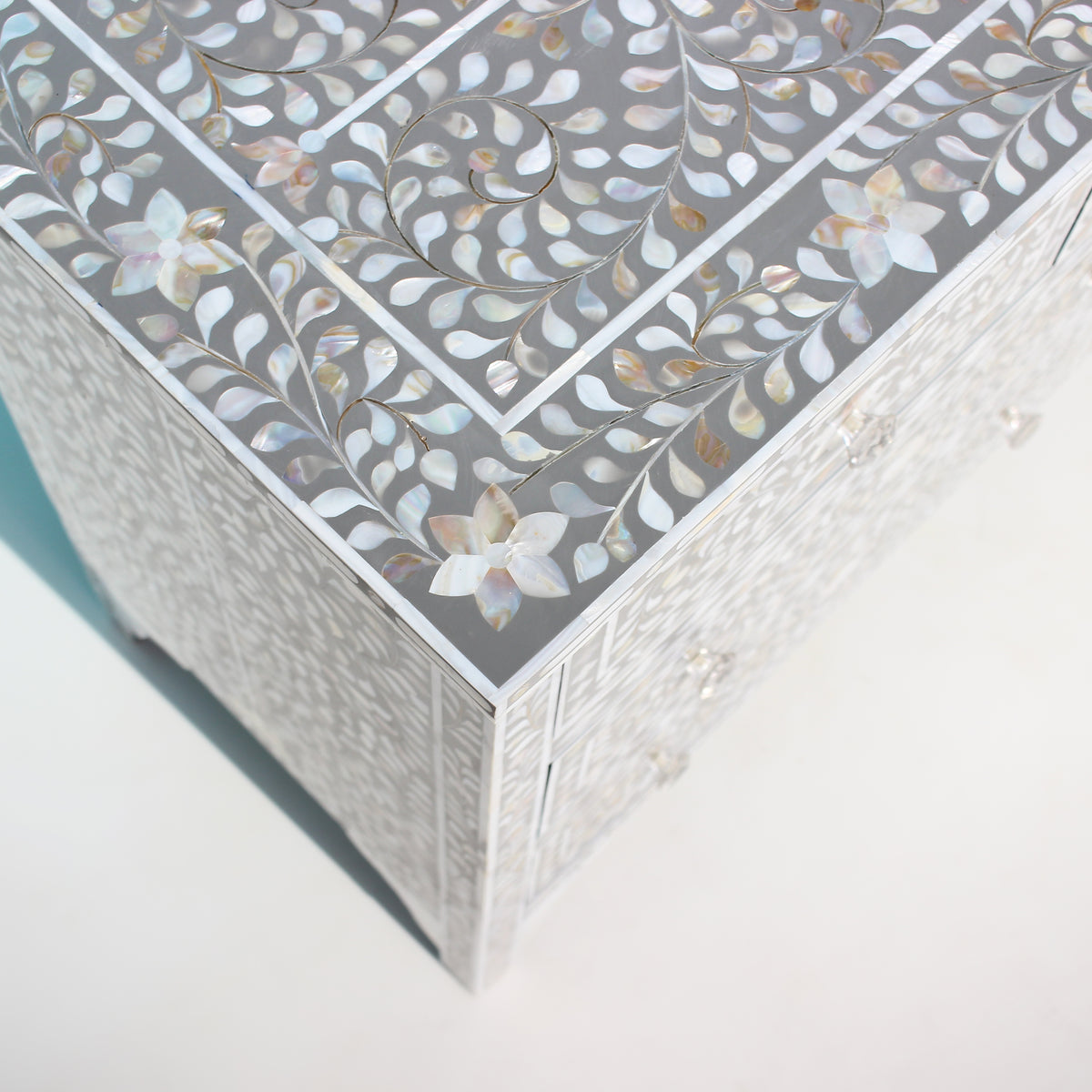 Arabesque Mother of Pearl Inlay Seven Drawer Dresser
