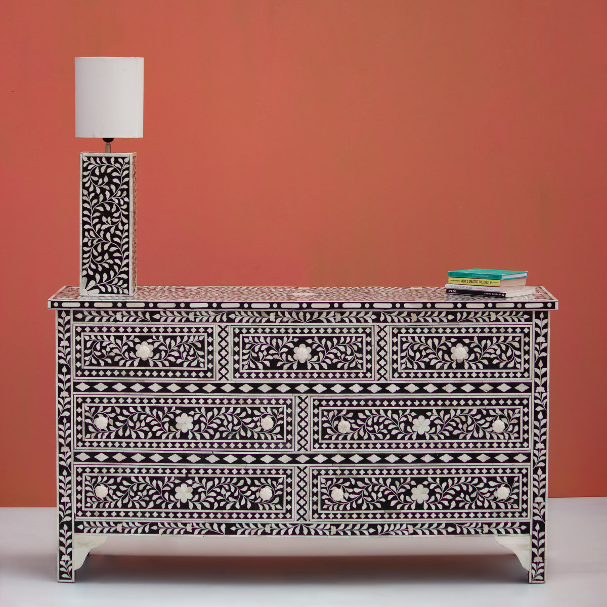 Arabesque Inlay Seven Drawer Dresser