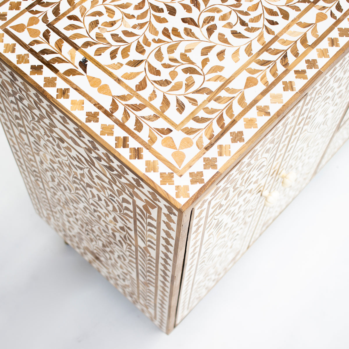 Arabesque Teak Wood Inlay Buffet
