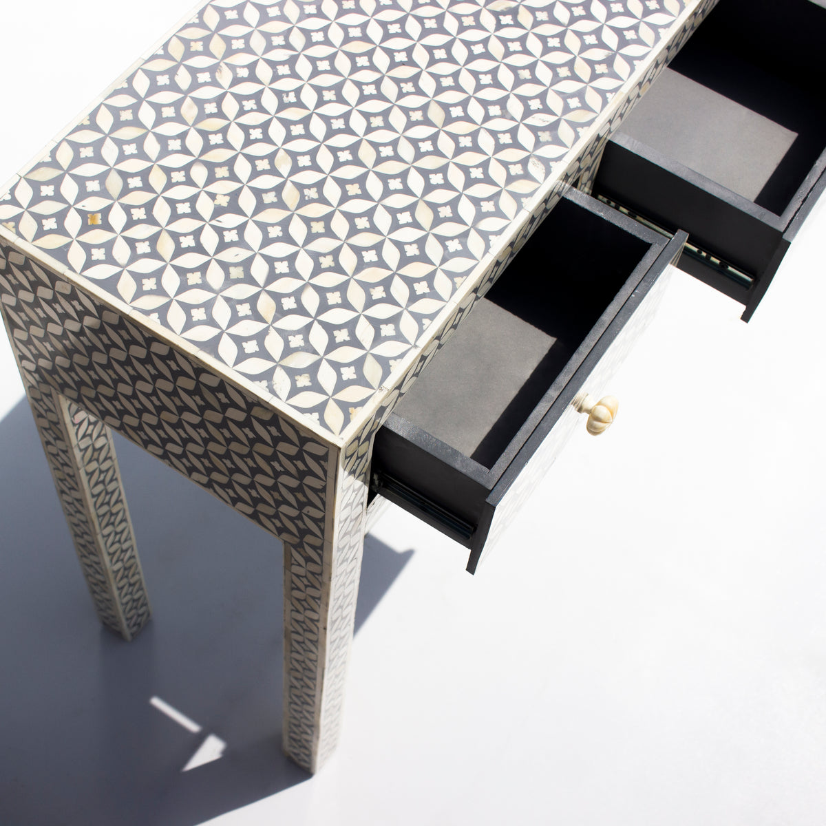 Tessera Inlay Four-Drawer Console Table