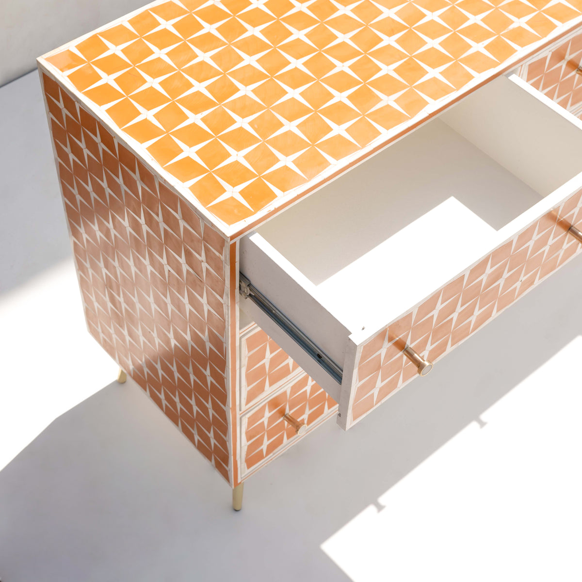Pixel Starburst Bone Inlay Nine-Drawer Dresser