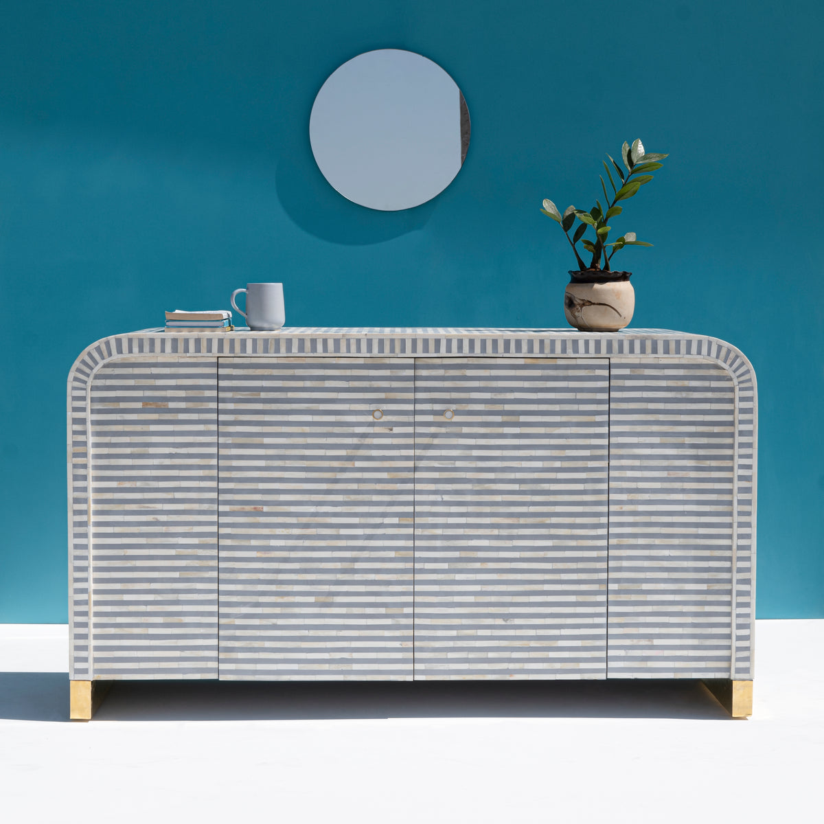 Riga Striped Inlay Four-Door Sideboard