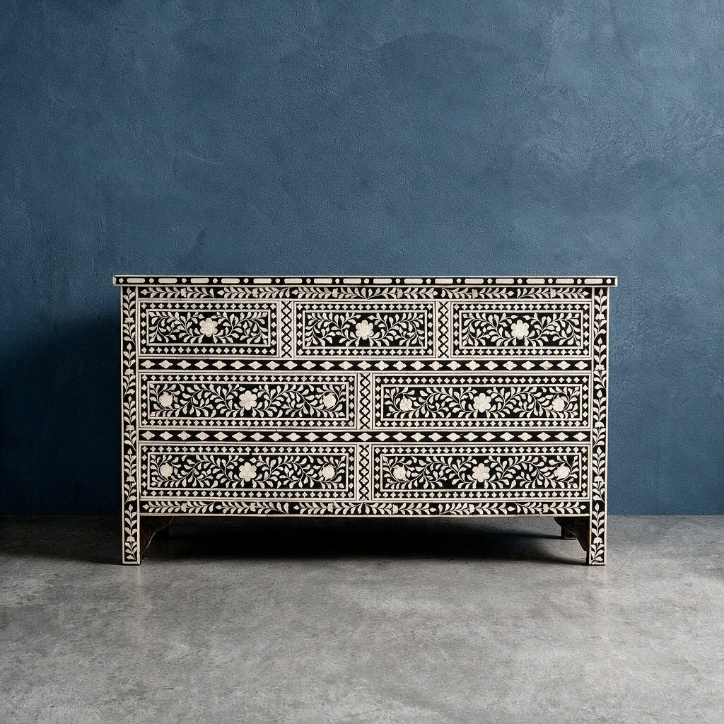 Arabesque Inlay Seven Drawer Dresser