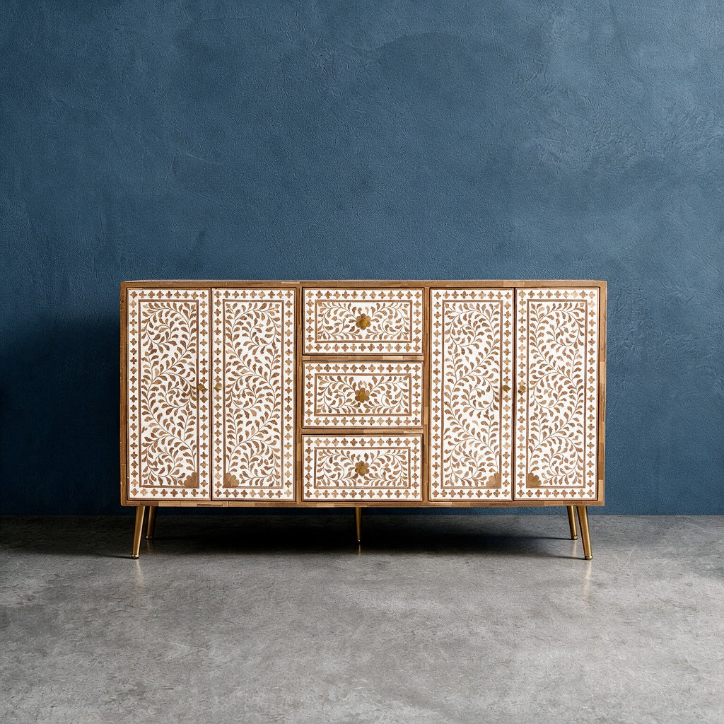Arabesque Teak Wood Inlay Buffet