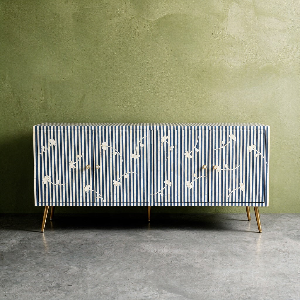 Riga Stripe Bone Inlay Media Console