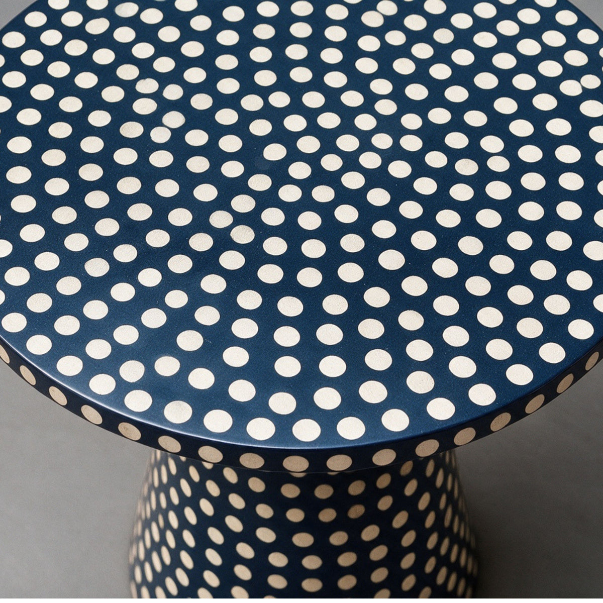 Dotism Polka Dot Round Pedestal Blue Dining Table