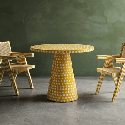 Dotism Polka Dot Round Pedestal Red Dining Table