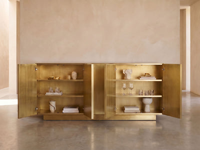 Arcana Mother of Pearl & Brushed Brass Credenza / Media Console