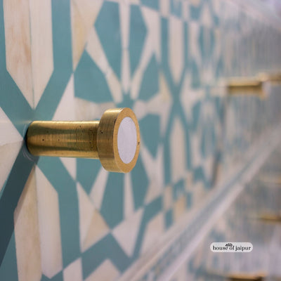 Moroccan Inlay Mint Green Nine Drawer Dresser