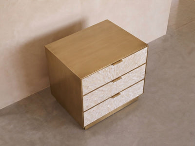 Arcana Mother of Pearl & Brushed Brass Three Drawer Dresser