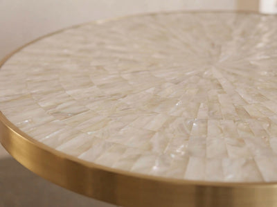 Arcana Mother of Pearl & Brushed Brass Round Dining Table