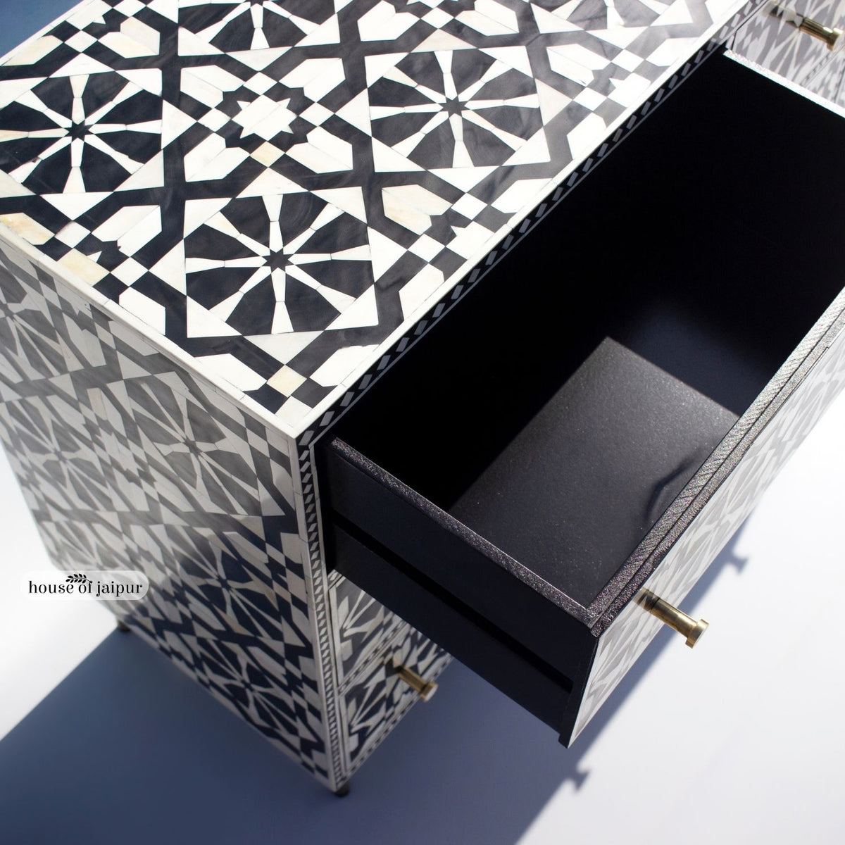 Moroccan Inlay Mint Green Nine Drawer Dresser