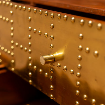 Kansa Brass Clad Four Drawer Low Dresser
