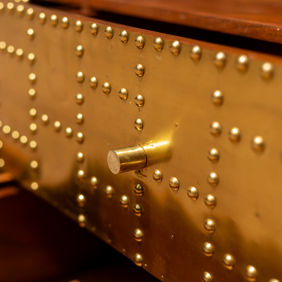 Kansa Brass Clad Four Drawer Low Dresser