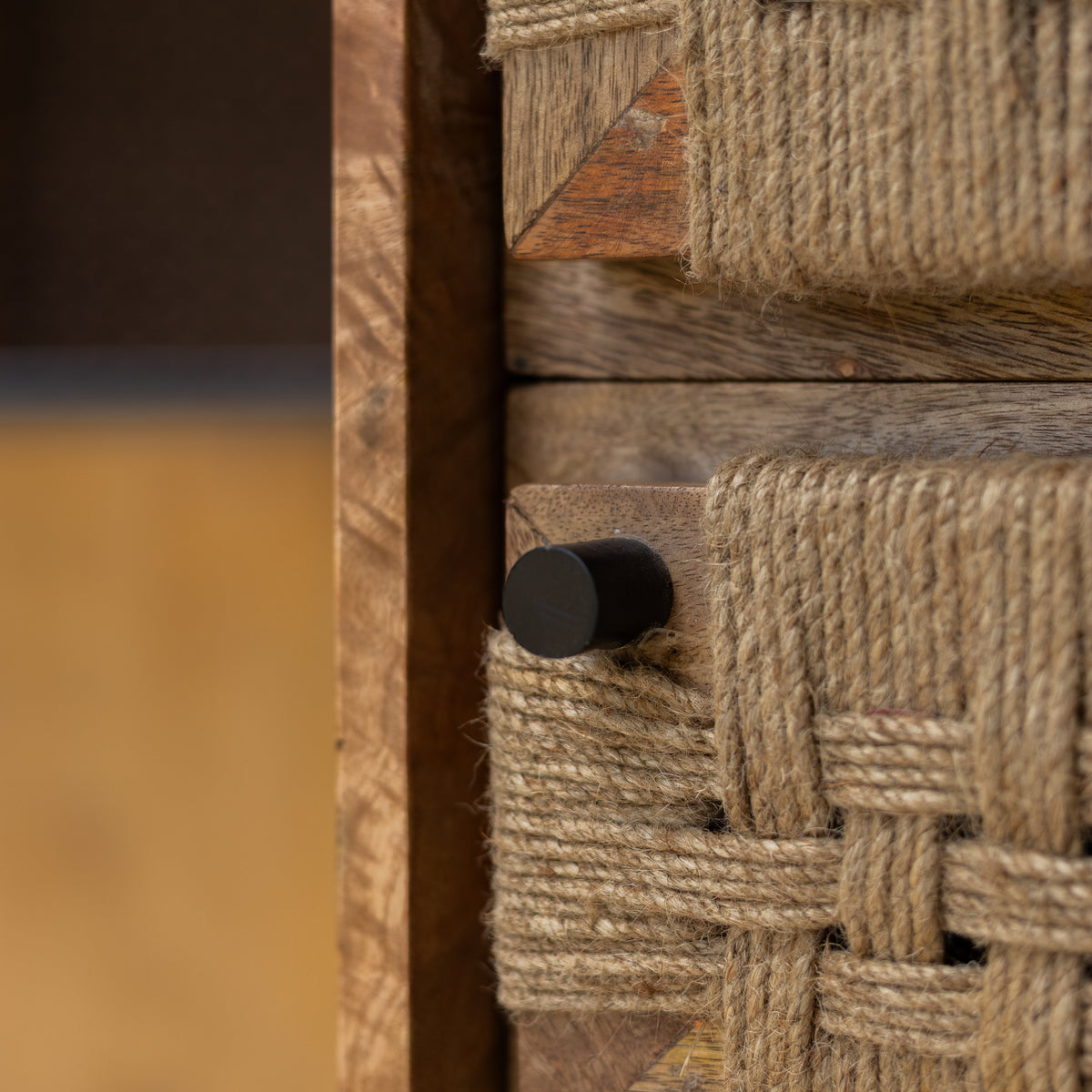 Tantu Jute Weave Five Drawer Tallboy Dresser