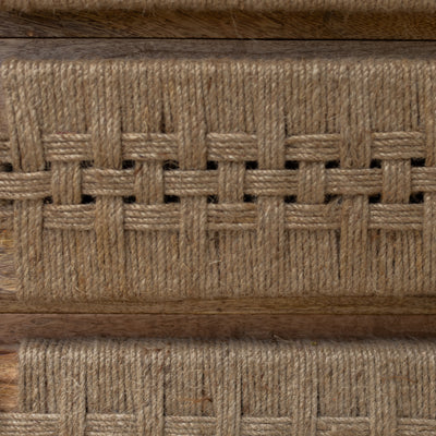 Tantu Jute Weave Five Drawer Tallboy Dresser
