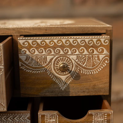 Hina Hand Painted Wooden Six Drawer Chest