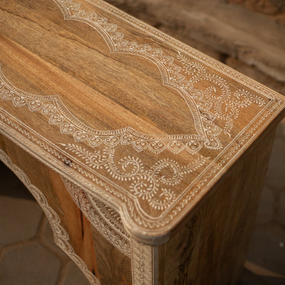 Hina Hand Painted Wooden Arch Console Table
