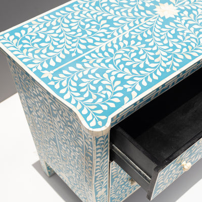 French-Inspired Arabesque Bone Inlay Three-Drawer Chest