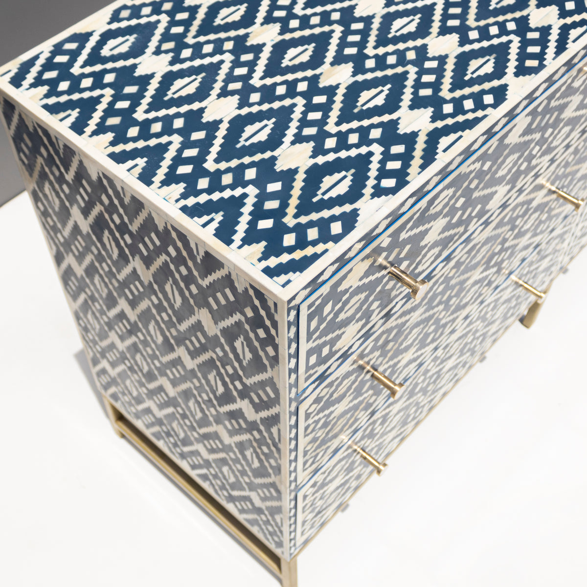 Ikara Ikat Inlay Six-Drawer Dresser - Midnight Blue