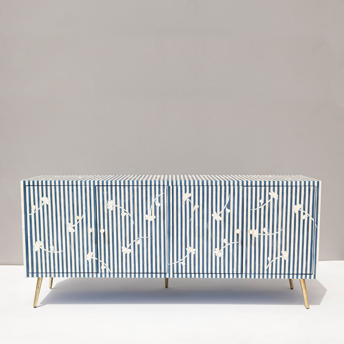 Riga Stripe Bone Inlay Media Console