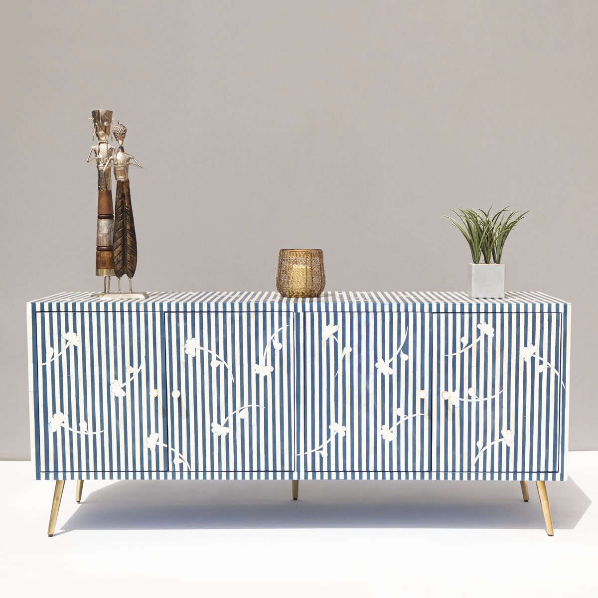 Riga Stripe Bone Inlay Media Console
