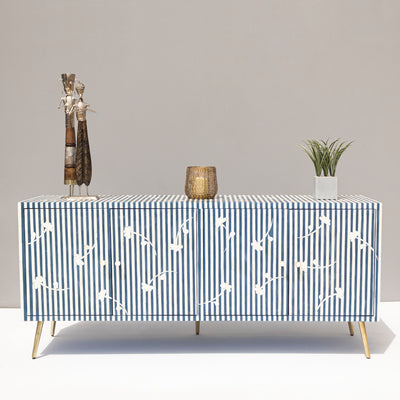 Riga Stripe Bone Inlay Media Console