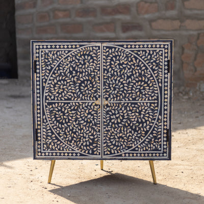 Arabesque Mother of Pearl Inlay Tea Corner Cabinet