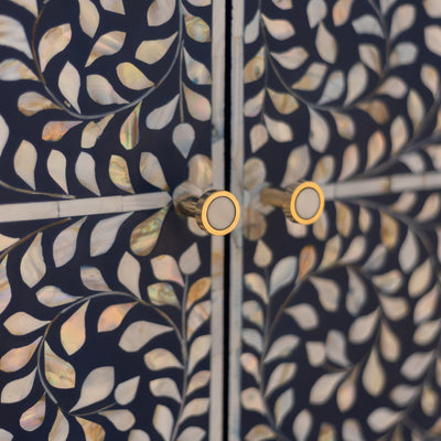Arabesque Mother of Pearl Inlay Tea Corner Cabinet