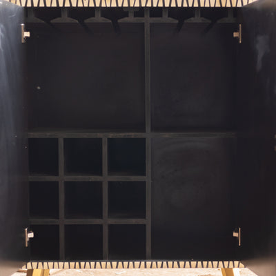 Riga Abstract Stripe Inlay Bar Cabinet