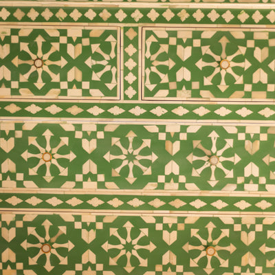 Moroccan Inlay Mint Green Four Drawer Dresser