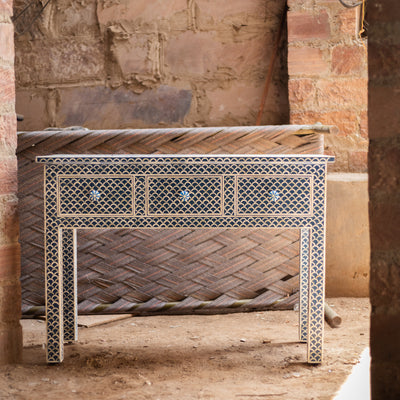 Tessera Fish Scale Inlay Console Table