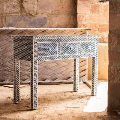 Tessera Fish Scale Inlay Console Table