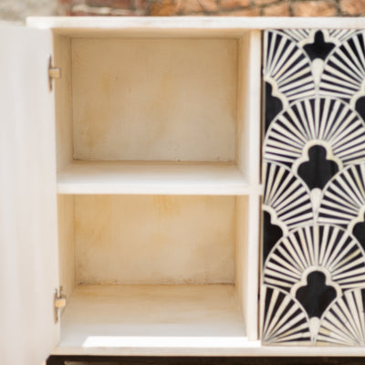 Art Deco Fan Pattern Inlay Sideboard
