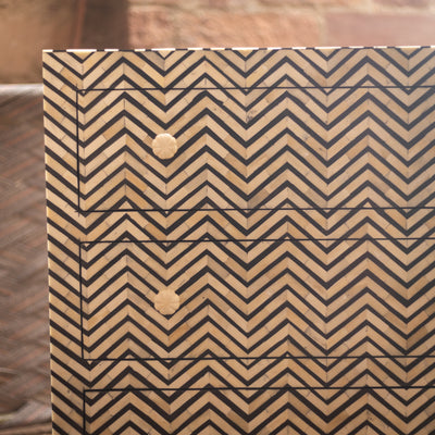 Veyra Chevron Inlay Three-Drawer Chest