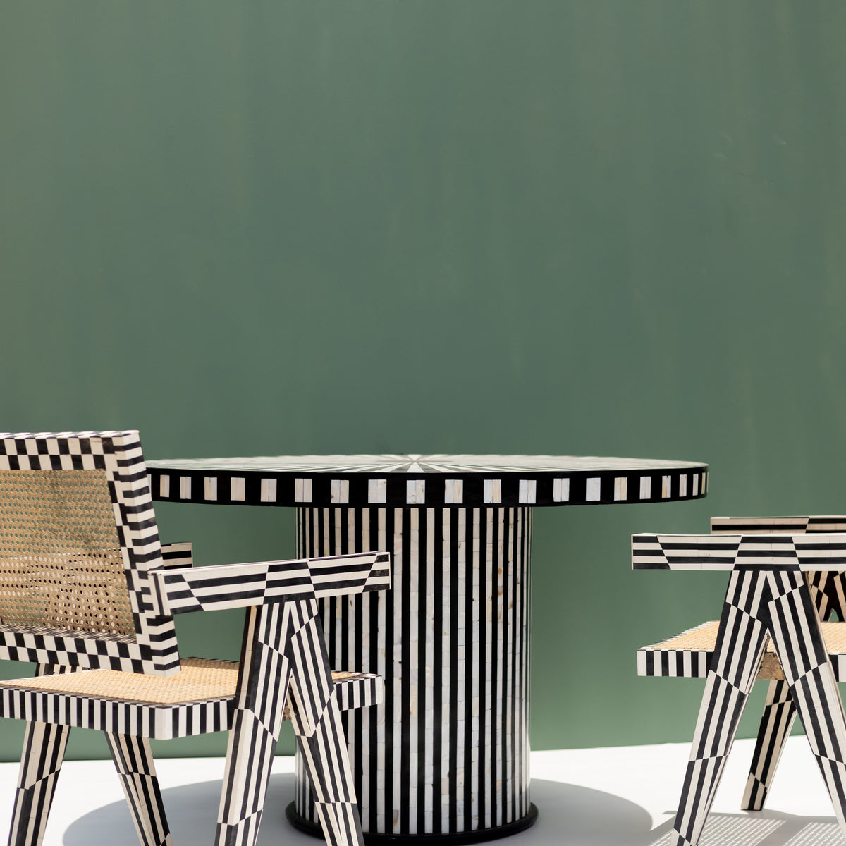 Nova Mother of Pearl Inlay Round Dining Table