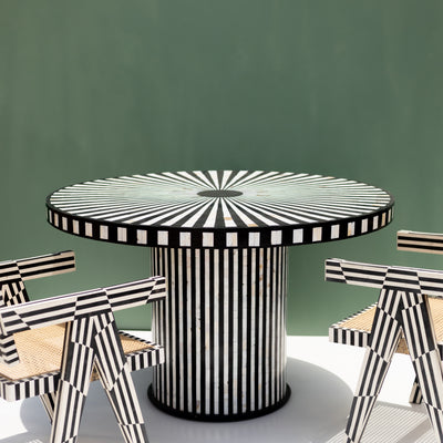 Nova Mother of Pearl Inlay Round Dining Table