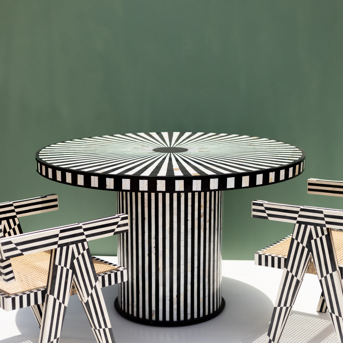 Nova Mother of Pearl Inlay Round Dining Table