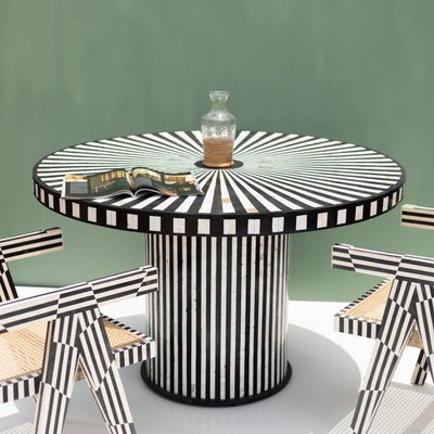 Nova Mother of Pearl Inlay Round Dining Table