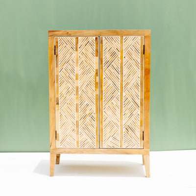 Entwine Inlay Mango Wood Cabinet